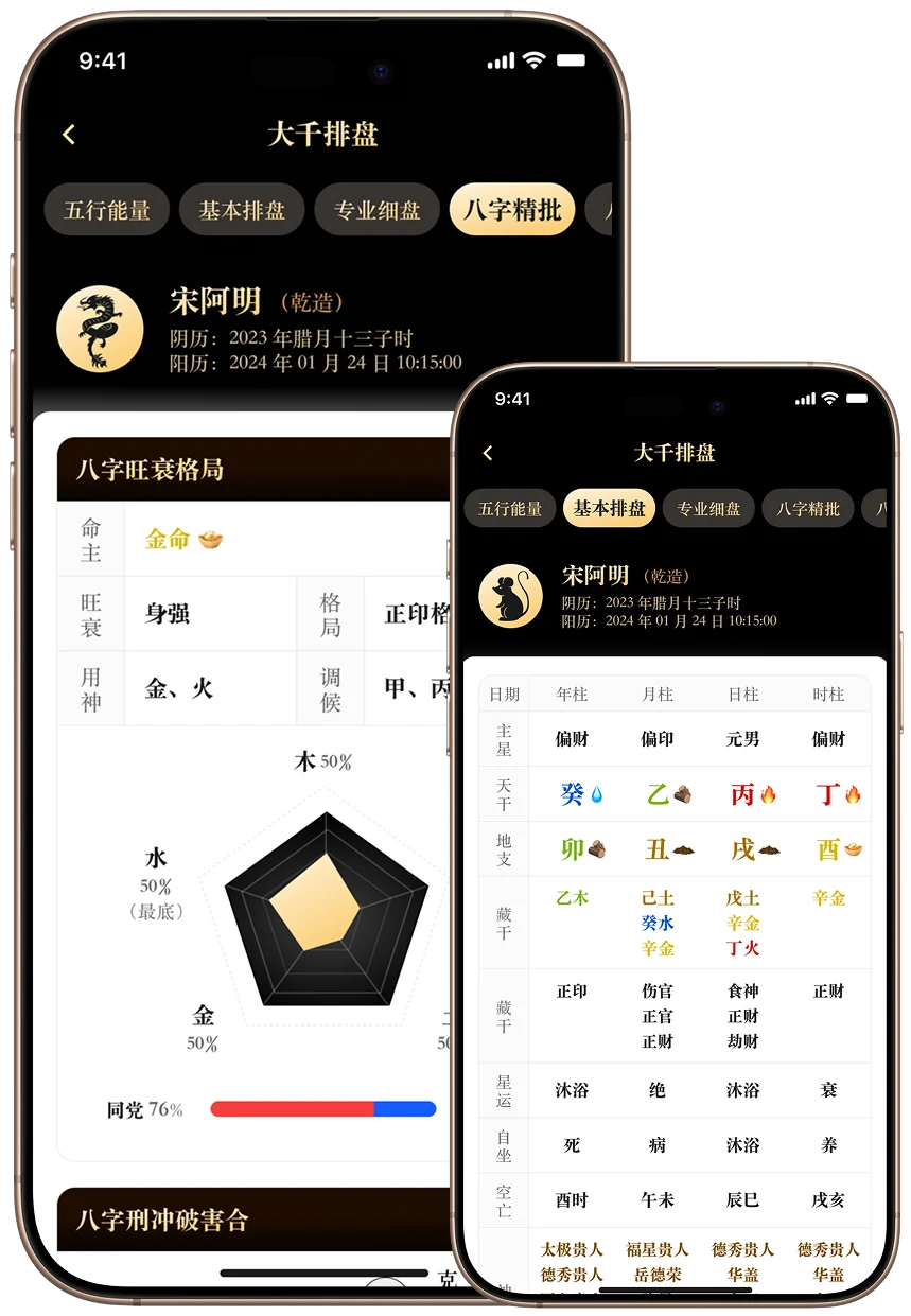 借问排盘手机界面